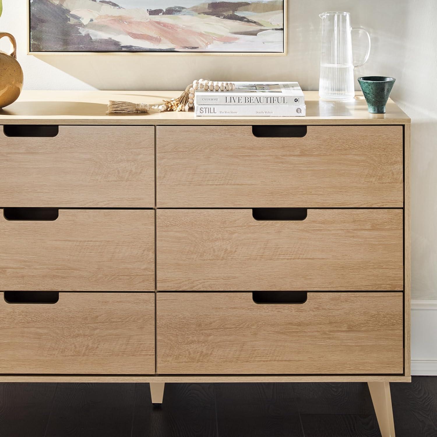 imageWalker Edison Modern 6Drawer Dresser Bedroom Storage Organizer 52 Inch RivieraRiviera Cutout