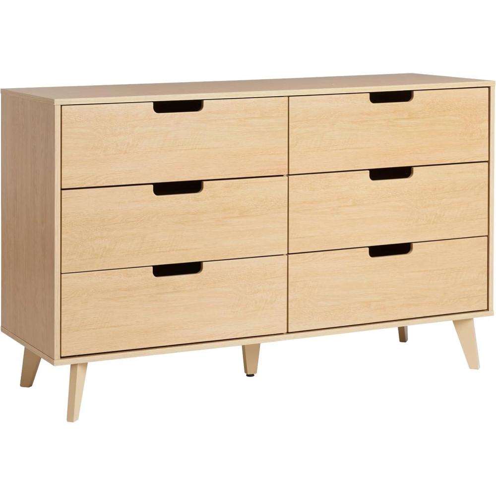 imageWalker Edison Modern 6Drawer Dresser Bedroom Storage Organizer 52 Inch RivieraRiviera Cutout
