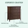 Walker Edison EZ Assembly™ Premium Traditional Solid Wood 5-Drawer Dresser, Quick Assembly Furniture, 5-Drawer Chest of Drawers, Spindle Dresser, 20 Inch, Dark Brown