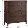 Walker Edison EZ Assembly™ Premium Traditional Solid Wood 5-Drawer Dresser, Quick Assembly Furniture, 5-Drawer Chest of Drawers, Spindle Dresser, 20 Inch, Dark Brown