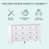 Walker Edison EZ Assembly™ Premium Traditional Solid Wood 6-Drawer Dresser, Vintage Chest of Drawers, Spindle Dresser, Quick Assembly Furniture, 54 Inch, White(White)