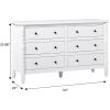 Walker Edison EZ Assembly™ Premium Traditional Solid Wood 6-Drawer Dresser, Vintage Chest of Drawers, Spindle Dresser, Quick Assembly Furniture, 54 Inch, White(White)