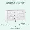 Walker Edison EZ Assembly™ Premium Traditional Solid Wood 6-Drawer Dresser, Vintage Chest of Drawers, Spindle Dresser, Quick Assembly Furniture, 54 Inch, White(White)