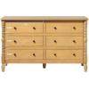 Walker Edison EZ Assembly™ Premium Traditional Solid Wood 6-Drawer Dresser, Vintage Chest of Drawers, Spindle Dresser, Quick Assembly Furniture, 54 Inch, White(Natural)
