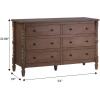 Walker Edison EZ Assembly™ Premium Traditional Solid Wood 6-Drawer Dresser, Vintage Chest of Drawers, Spindle Dresser, Quick Assembly Furniture, 54 Inch, White(Dark Brown)