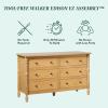 Walker Edison EZ Assembly™ Premium Traditional Solid Wood 6-Drawer Dresser, Vintage Chest of Drawers, Spindle Dresser, Quick Assembly Furniture, 54 Inch, White(Natural)
