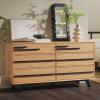 Walker Edison Malhia Contemporary Minimalist Solid Wood 6-Drawer Dresser, 60 Inch, Walnut(60 Inch-natural Pine)