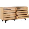 Walker Edison Malhia Contemporary Minimalist Solid Wood 6-Drawer Dresser, 60 Inch, Walnut(60 Inch-natural Pine)