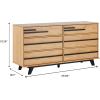 Walker Edison Malhia Contemporary Minimalist Solid Wood 6-Drawer Dresser, 60 Inch, Walnut(60 Inch-natural Pine)