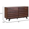 Walker Edison Malhia Contemporary Minimalist Solid Wood 6-Drawer Dresser, 60 Inch, Walnut(60 Inch-walnut)