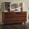 Walker Edison Malhia Contemporary Minimalist Solid Wood 6-Drawer Dresser, 60 Inch, Walnut(60 Inch-walnut)