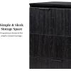 Walker Edison Mid-Century 6-Drawer Chest with Reeded Drawer Fronts, 56 Inch, Mocha(Black)