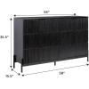 Walker Edison Mid-Century 6-Drawer Chest with Reeded Drawer Fronts, 56 Inch, Mocha(Black)