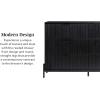 Walker Edison Mid-Century 6-Drawer Chest with Reeded Drawer Fronts, 56 Inch, Mocha(Black)