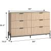 Walker Edison Mid-Century 6-Drawer Chest with Reeded Drawer Fronts, 56 Inch, Mocha(Coastal Oak)