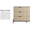 Walker Edison Mid-Century 6-Drawer Chest with Reeded Drawer Fronts, 56 Inch, Mocha(Coastal Oak)