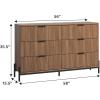 Walker Edison Mid-Century 6-Drawer Chest with Reeded Drawer Fronts, 56 Inch, Mocha(Mocha)