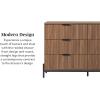 Walker Edison Mid-Century 6-Drawer Chest with Reeded Drawer Fronts, 56 Inch, Mocha(Mocha)