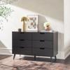 Walker Edison Modern 6-Drawer Dresser Bedroom Storage Organizer, 52 Inch, Riviera(Black Cut-out)