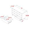 Walker Edison Modern 6-Drawer Dresser Bedroom Storage Organizer, 52 Inch, Riviera(Black Cut-out)