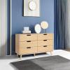 Walker Edison Modern 6-Drawer Dresser Bedroom Storage Organizer, 52 Inch, Riviera(Riviera Cut-out)