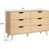Walker Edison Modern 6-Drawer Dresser Bedroom Storage Organizer, 52 Inch, Riviera(Riviera Cut-out)