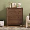 Walker Edison EZ Assembly™ Premium Traditional Solid Wood 5-Drawer Dresser, Quick Assembly Furniture, 5-Drawer Chest of Drawers, Spindle Dresser, 20 Inch, Dark Brown