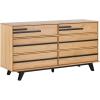 Walker Edison Malhia Contemporary Minimalist Solid Wood 6-Drawer Dresser, 60 Inch, Walnut(60 Inch-natural Pine)