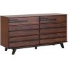 Walker Edison Malhia Contemporary Minimalist Solid Wood 6-Drawer Dresser, 60 Inch, Walnut(60 Inch-walnut)