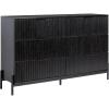 Walker Edison Mid-Century 6-Drawer Chest with Reeded Drawer Fronts, 56 Inch, Mocha(Black)