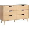 Walker Edison Modern 6-Drawer Dresser Bedroom Storage Organizer, 52 Inch, Riviera(Riviera Cut-out)