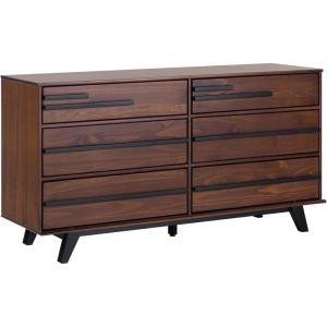 Walker Edison Malhia Contemporary Minimalist Solid Wood 6-Drawer Dresser, 60 Inch, Walnut(60 Inch-walnut)