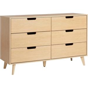 Walker Edison Modern 6-Drawer Dresser Bedroom Storage Organizer, 52 Inch, Riviera(Riviera Cut-out)