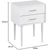 Walker Edison Modern Olivia 2-Drawer Rectangle Nightstand Bedroom Side Table Living Room Small End Accent Table, 20 Inch, White(White)