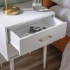 Walker Edison Modern Olivia 2-Drawer Rectangle Nightstand Bedroom Side Table Living Room Small End Accent Table, 20 Inch, White(White)