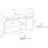 Walker Edison Caely Contemporary Minimal Decorative-Drawer Storage Sideboard, 52 Inch, Dark Espresso/Solid Black(Coastal Oak / Solid White)