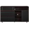 Walker Edison Caely Contemporary Minimal Decorative-Drawer Storage Sideboard, 52 Inch, Dark Espresso/Solid Black(Dark Espresso / Solid Black)