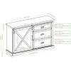 Walker Edison Modern Farmhouse Wood Sliding X Barn Door Buffet Sideboard Living Room Entryway Serving Storage Cabinet Doors-Dining Room Console, 56 Inch, White and Rustic Oak(White and Rustic Oak)
