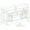 Walker Edison Transitional-Style Windowpane Glass Door Storage Sideboard, 58 Inch, Coastal Oak(Ivory Oak)