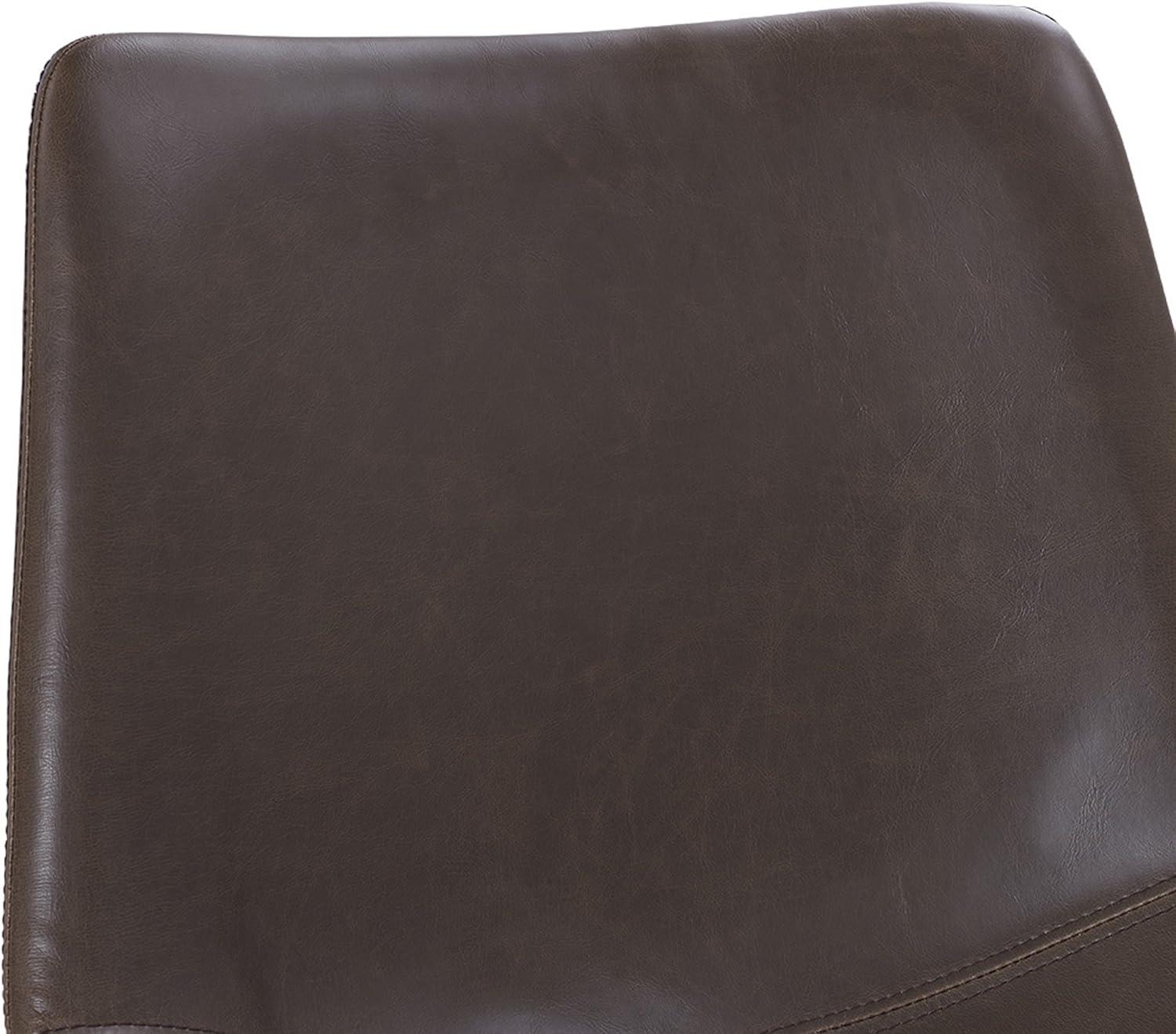 imageWalker Edison Douglas Urban Industrial Faux Leather Armless Counter Chairs Set of 2 BrownBrown