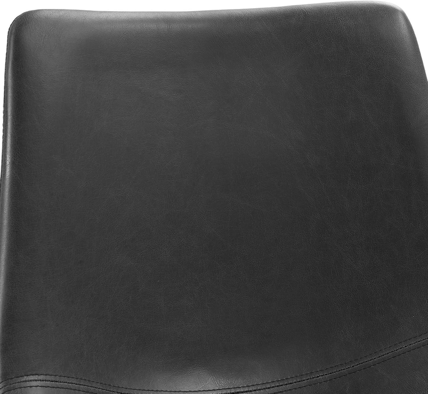 imageWalker Edison Douglas Urban Industrial Faux Leather Armless Counter Chairs Set of 2 BrownUrban Black
