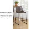 Walker Edison Douglas Urban Industrial Faux Leather Armless Counter Chairs, Set of 2, Brown(Brown)