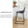 Walker Edison Douglas Urban Industrial Faux Leather Armless Counter Chairs, Set of 2, Brown(Urban Black)