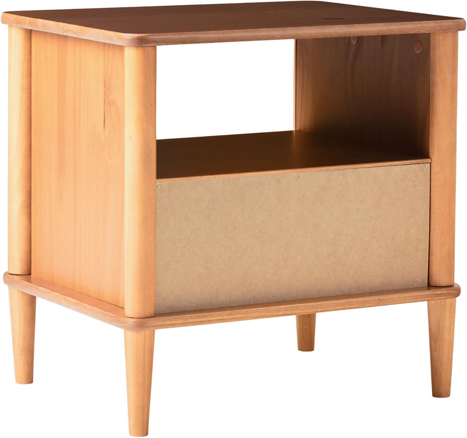 imageWalker Edison Leona Solid Wood Spindle 1Drawer Nightstand 20 Inch CaramelCaramel 20inch