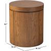 Walker Edison Maya Modern Solid Oak Wood Veneer Side Table with Storage, 18 Inch, Medium Brown Oak(Medium Brown)