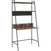 Walker Edison Modern Transitional Interior Design Reeded Desk with Hutch and Drawers, Built-in Tech, Desk with Cord Management, Storage for Small Living Spaces, 38”W x 19”D x 70”H, Coastal Oak(Ladder Rustic Oak)