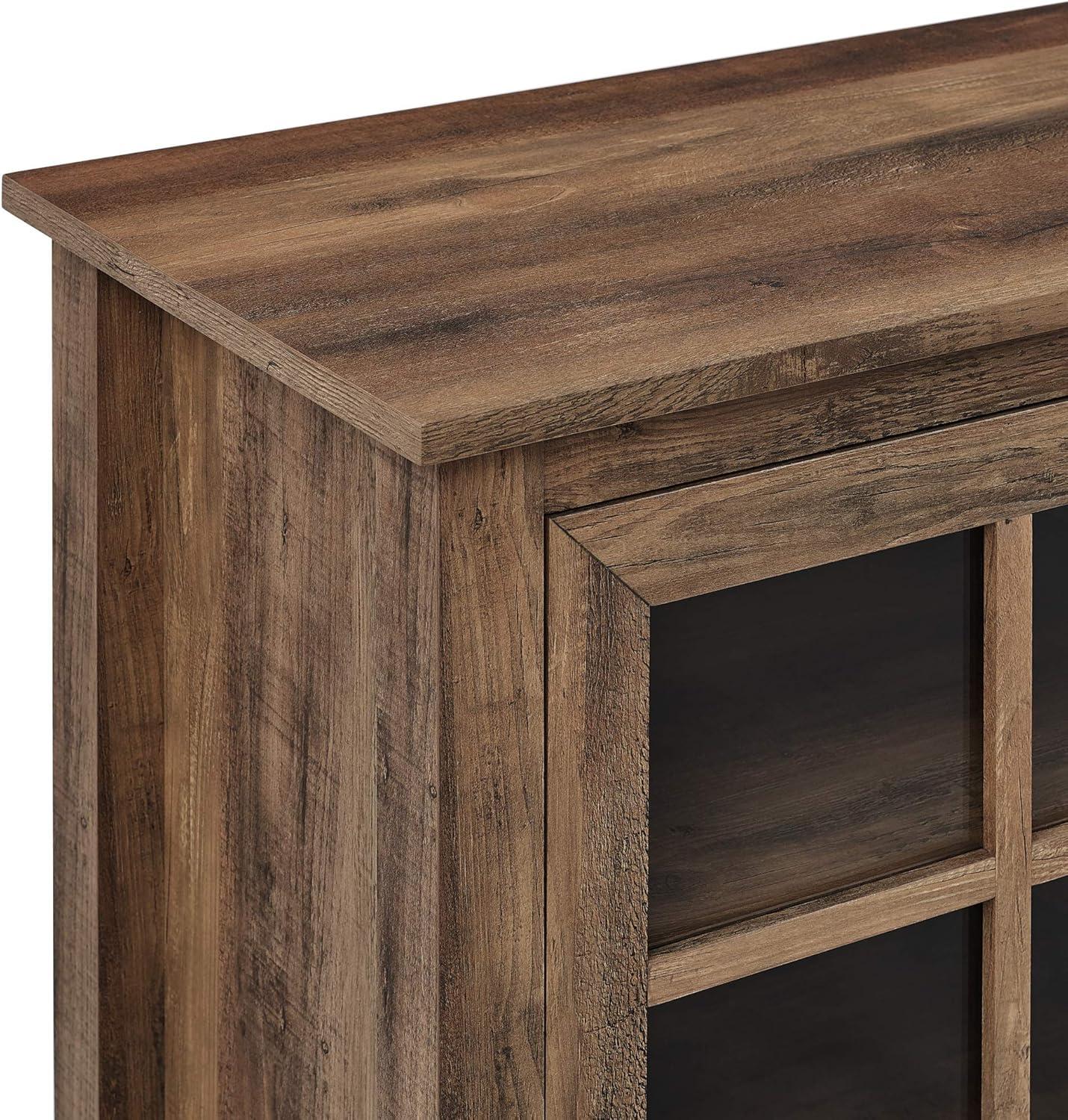 imageWalker Edison Portsmouth Classic 2 Glass Door TV Stand for TVs up to 80 Inches 70 Inch Rustic OakRustic Oak