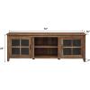 Walker Edison Portsmouth Classic 2 Glass Door TV Stand for TVs up to 80 Inches, 70 Inch, Rustic Oak(Rustic Oak)
