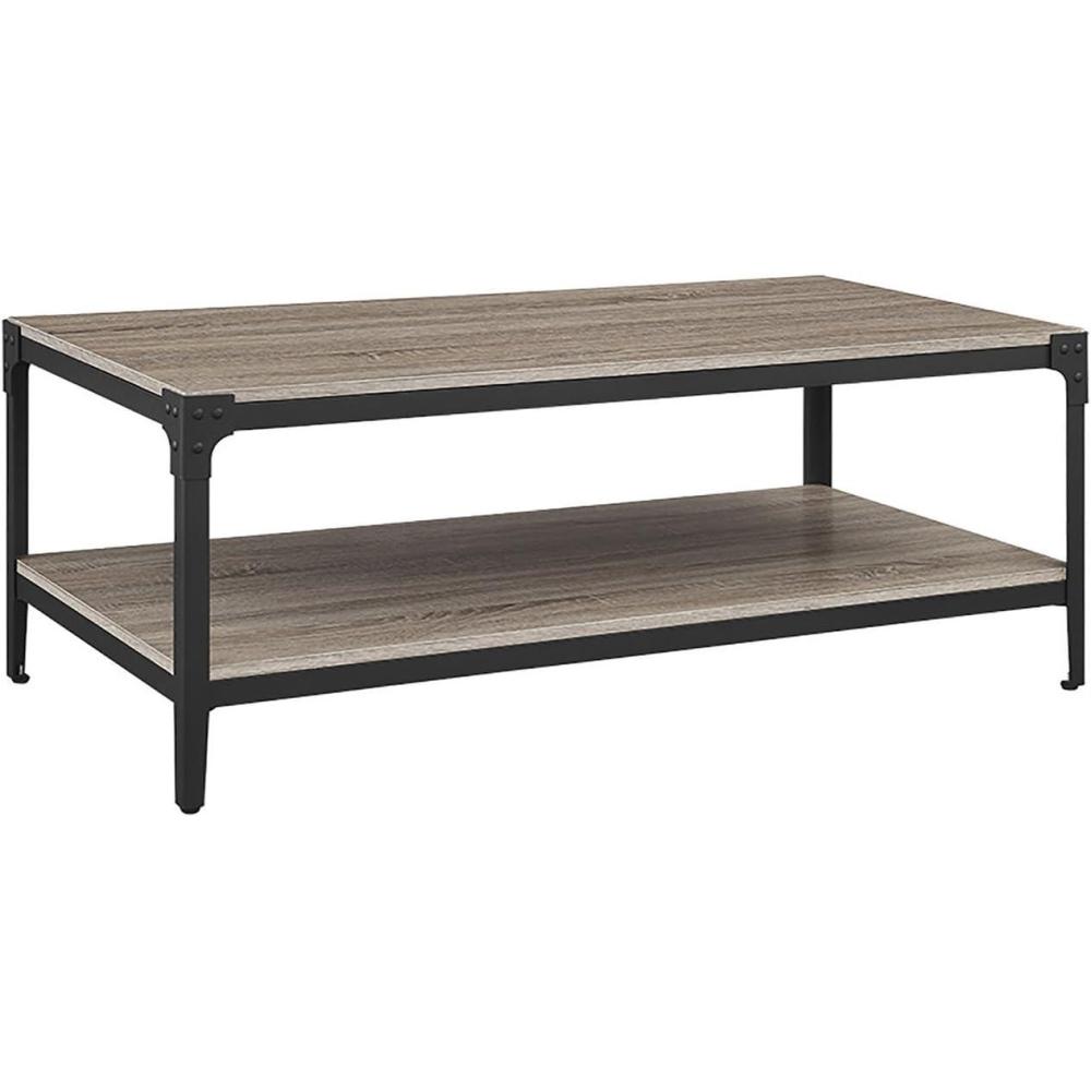 imageWalker Edison Declan Urban Industrial Angle Iron and Wood Coffee Table 46 inch Grey WashDriftwood