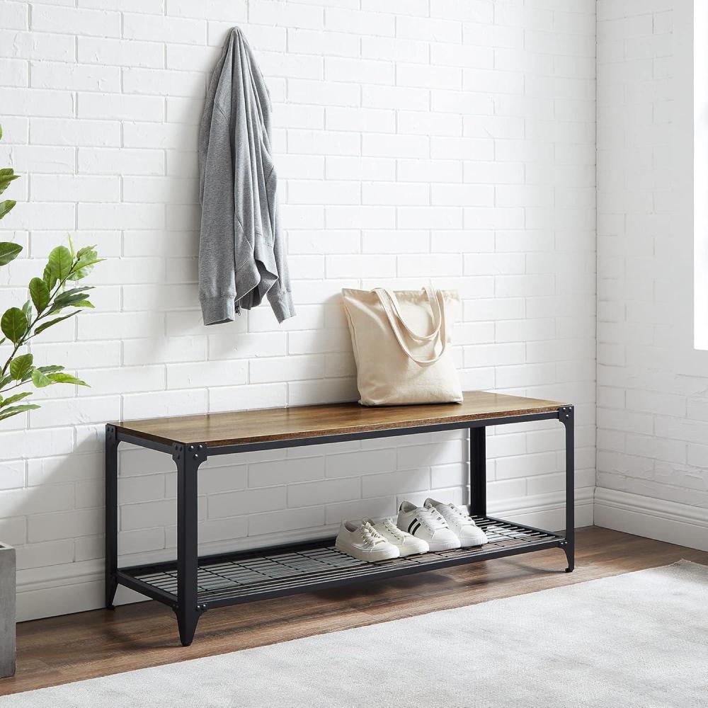 imageWalker Edison Declan Urban Industrial Angle Iron and Wood Coffee Table 46 inch Grey WashRustic Oak